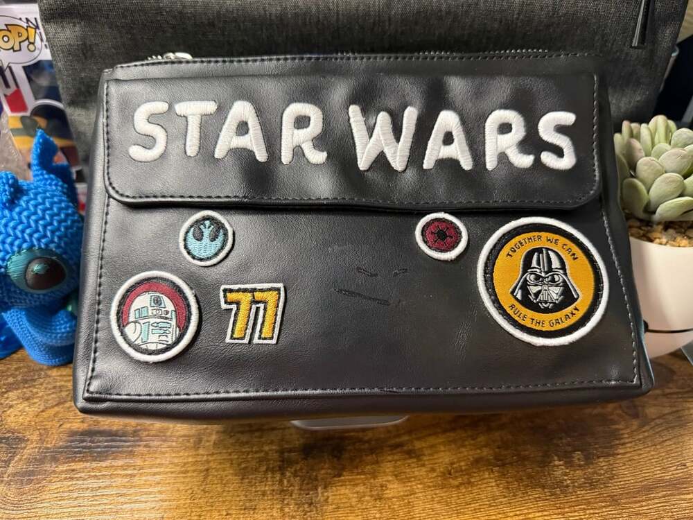 NWT Star Wars Darth Vader Galaxy Patches Crossbody Belt Bag *Damage*